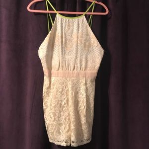 Cream lace romper